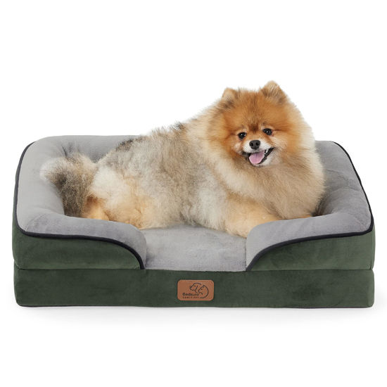 GetUSCart Bedsure Small Orthopedic Dog Bed, Bolster Dog Beds for Small Dogs Foam Sofa with