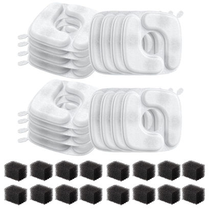 Picture of Veken Original Design 32 Pack Replacement Filters & Sponges Set for 67oz, 95oz, 135oz Automatic Pet Fountain Cat Water Fountain Dog Water Dispenser