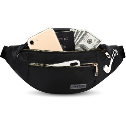 Picture of Fashion Crossbody Fanny Pack Trendy Belt Bag for Women Men 4-Zipper Pockets Gifts for Enjoy Sports Yoga Festival Workout Running Casual Wallets Waist Pack Travel Bag Carrying All Phones