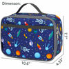 Picture of FlowFly Kids Lunch box Insulated Soft Bag Mini Cooler Back to School Thermal Meal Tote Kit for Girls, Boys, Astronaut