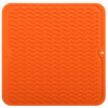 Picture of MicoYang Silicone Dish Drying Mat for Multiple Usage,Easy clean,Eco-friendly,Heat-resistant Silicone Mat for Kitchen Counter or Sink,Refrigerator or Drawer liner Orange M 12 inches x 12 inches