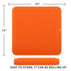 Picture of MicoYang Silicone Dish Drying Mat for Multiple Usage,Easy clean,Eco-friendly,Heat-resistant Silicone Mat for Kitchen Counter or Sink,Refrigerator or Drawer liner Orange M 12 inches x 12 inches