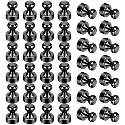 Picture of 36Pack Refrigerator Magnets Black Fridge Magnets for Whiteboard Strong Whiteboard Magnets Small Metal Magnets for Fridge White Board Map Kitchen Office Classroom