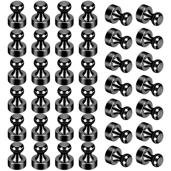 Picture of 36Pack Refrigerator Magnets Black Fridge Magnets for Whiteboard Strong Whiteboard Magnets Small Metal Magnets for Fridge White Board Map Kitchen Office Classroom