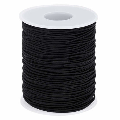 Picture of Elastic String for Bracelets, Selizo Elastic Cord for Jewelry, Stretchy String for Necklace Making, Beading and Sewing (1.2 MM, 109 Yards, Black)