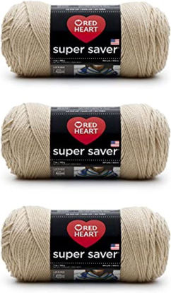 Picture of Red Heart Super Saver Yarn, 3 Pack, Buff 3 Count