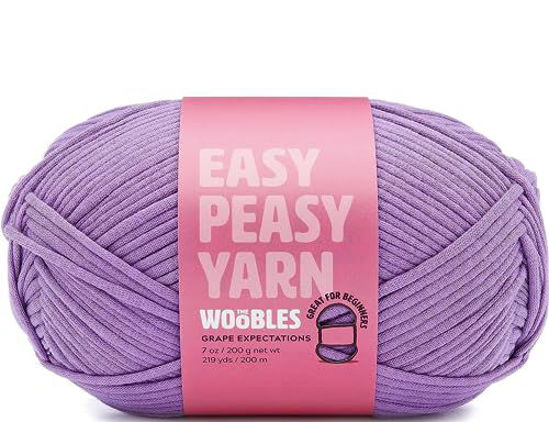 GetUSCart- The Woobles Easy Peasy Yarn, Crochet & Knitting Yarn for  Beginners with Easy-to-See Stitches - Yarn for Crocheting - Worsted Medium  #4 Yarn - Cotton-Nylon Blend