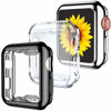 Picture of GEAK 3 Pack Compatible with Apple Watch Case 38mm,Soft HD High Sensitivity Screen Protector with TPU All Around Anti-Fall Bumper Protective Case Cover for iWatch Series 3/2/1 38mm Black/Clear/Silver