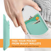 Picture of Card Holder for Phone Case, Leather Phone Wallet Stick On, Stretchy Phone Card Holder for Back of Phone Compatible with Most of Cell Phone (iPhone, Samsung) - 2Pack Green