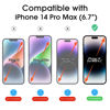 Picture of amFilm Screen Protector OneTouch Compatible with iPhone 14 Pro Max 6.7", Dynamic Island Compatible- with Easy Installation Kit, Full Coverage Case Friendly, Tempered Glass, 2 Pack