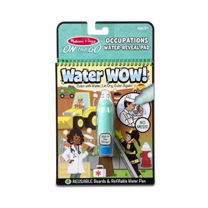 Picture of Melissa & Doug On The Go Water Wow! Reusable Water-Reveal Activity Pad- Occupations - Party Favors, Stocking Stuffers, Travel Toys For Toddlers, Mess Free Coloring Books For Kids Ages 3+