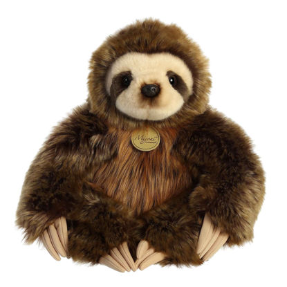 Picture of Aurora® Adorable Miyoni® Three-Toed Sloth Stuffed Animal - Lifelike Detail - Cherished Companionship - Brown 14.5 Inches