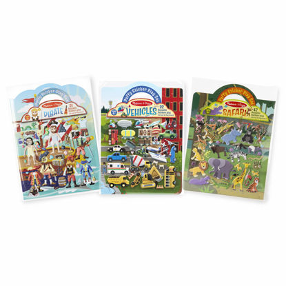 Picture of Melissa & Doug Puffy Sticker Play Set 3-Pack (Pirates, Vehicles, Safari)