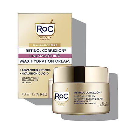 Picture of RoC Retinol Correxion Max Hydration Anti-Aging Daily Face Moisturizer with Hyaluronic Acid, Fragrance-Free, Oil Free Skin Care, 1.7 Ounces (Packaging May Vary)