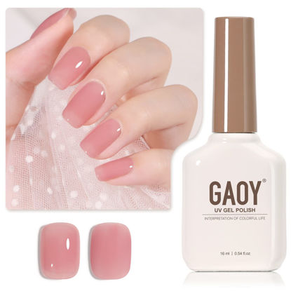 Picture of GAOY Sheer Maroon Gel Nail Polish, 16ml Jelly Pink Burgundy Translucent Color 1354 UV Light Cure Gel Polish for Nail Art DIY Manicure and Pedicure at Home