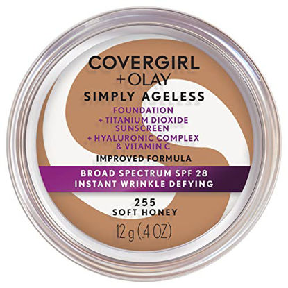 Picture of COVERGIRL & Olay Simply Ageless Instant Wrinkle-Defying Foundation, 255 Soft Honey , 0.44 Fl Oz (Pack of 1)