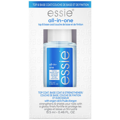Picture of essie Nail Care, 8-Free Vegan, All In One Base Coat and Top Coat, strength and shine nail polish, 0.46 fl oz