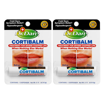 Picture of Dr. Dan's Cortibalm- 2 Pack- for Severe Chapped Lips and Cold Sore Relief
