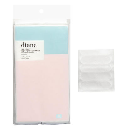 Picture of Diane Cotton Squares - 100% Real Cotton - Soft, Gentle on Face, Use for Makeup and Nail Polish Removal, Beauty Applicator - 160 Count (Pack of 1)
