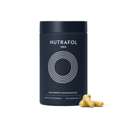 Picture of Nutrafol Men's Hair Growth Supplements, Clinically Tested for Visibly Thicker Hair and Scalp Coverage, Dermatologist Recommended - 1 Month Supply