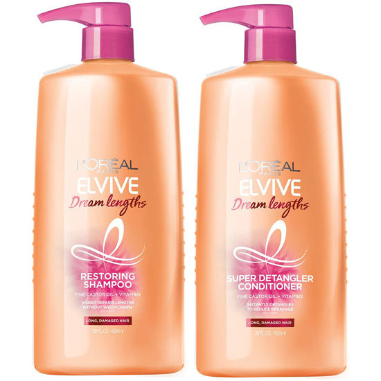 Picture of L'Oreal Paris Elvive Dream Lengths Shampoo and Conditioner Kit, Paraben Free, 1 kit