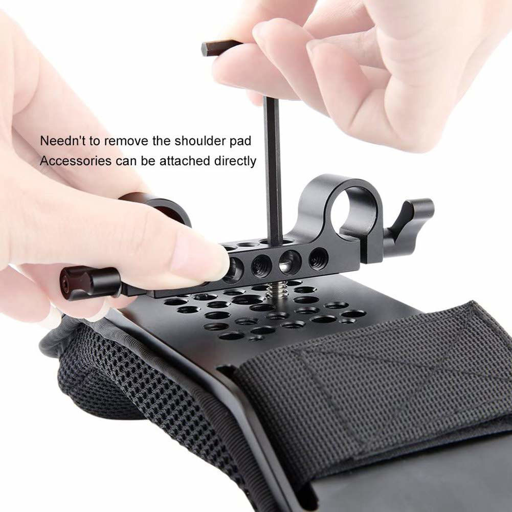 NICEYRIG Shoulder Pad Kit With 15mm Rods & Cool Rod Clamp For Camera Rig System