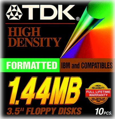 Picture of TDK 3.5In 1.44MB Pre-Fmt IBM Black Diskettes 10-Pack (Discontinued by Manufacturer)