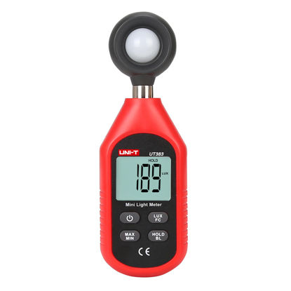 Picture of UNI-T UT383 Light Meter Lux Meter Lumens Digital Illuminance Meter 0~199,900 Lux (0~18,500 FC) Foot Candles Luxmeter for Film Photography Plants Photometer Lighting Intensity Brightness Measurement