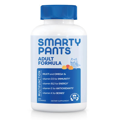 Picture of SmartyPants Daily Multivitamin for Men & Women: Daily Gummies for Adults with Vitamin B12, C, D3, E, & K - With Omega 3 Fish Oil (DHA/EPA), Iodine, Choline - 180 Count (30 Day Supply)
