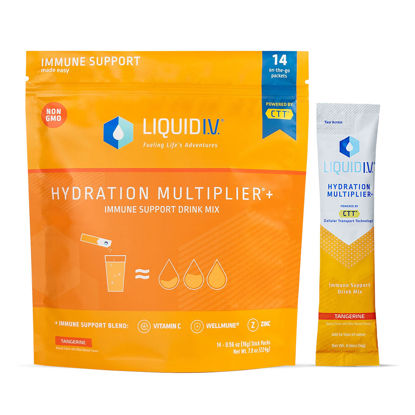 Picture of Liquid I.V. Hydration Multiplier + Immune Support, Easy Open Packets, Fresh Tangerine Flavor | 14 Sticks