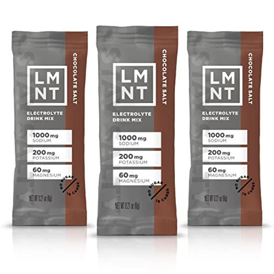 Picture of LMNT Keto Electrolyte Powder Packets | Paleo Hydration Powder | No Sugar, No Artificial Ingredients | Hot Chocolate Salt | 30 Stick Packs