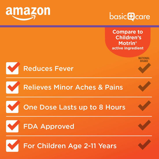 GetUSCart- Amazon Basic Care Children's Ibuprofen Chewable Tablets 100 ...