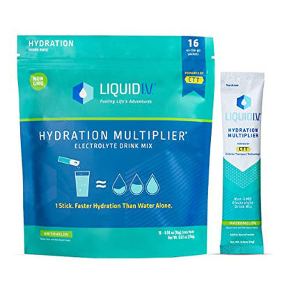 Picture of Liquid I.V. Hydration Multiplier - Watermelon - Hydration Powder Packets | Electrolyte Drink Mix | Easy Open Single-Serving Stick | Non-GMO | 16 Sticks