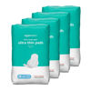 Picture of Amazon Basics Ultra Thin Pads with Flexi-Wings for Periods, Extra Long Length, Super Absorbency, Unscented, Size 3, 112 Count (4 Packs of 28) (Previously Solimo)