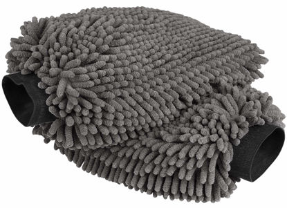 Picture of AIDEA Car Wash Mitt Microfiber-2Pack, Scratch & Lint Free, Premium Chenille Microfiber Wash Mitt-Grey Extra Large Size (8''X12'')