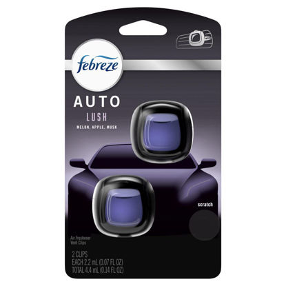 Picture of Febreze Car Vent Clip Air Freshener, Odor Eliminator for Up to 30 Days Freshness, 2 Clips (Lush)