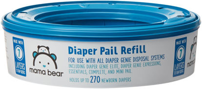 Picture of Amazon Brand - Mama Bear Diaper Pail Refills for Genie Pails, 270 Count (Pack of 1)