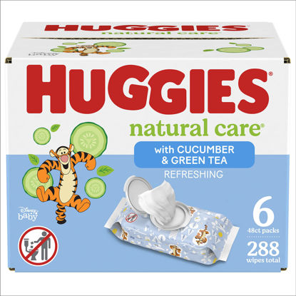Picture of Huggies Natural Care Refreshing Baby Wipes, Hypoallergenic, Scented, 6 Flip-Top Packs (288 Wipes Total)
