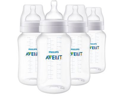 Picture of Philips AVENT Anti-Colic Baby Bottles, 11oz, 4pk, Clear, SCY106/04