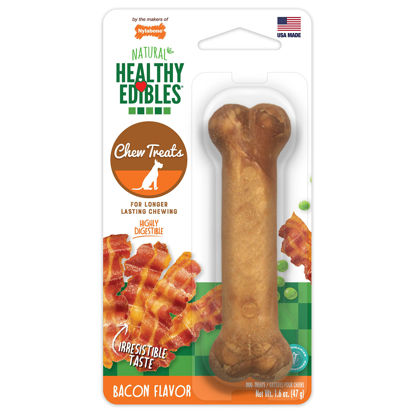 Picture of Nylabone Healthy Edibles All-Natural Long Lasting Bacon Flavor Chew Treats 1 Count Bacon Small/Regular