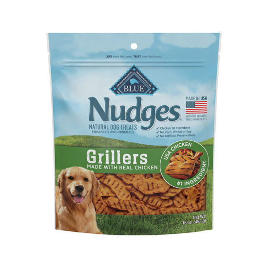 Picture of Blue Buffalo Nudges Grillers Natural Dog Treats, Chicken, 16oz Bag