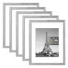 Picture of upsimples 11x14 Picture Frame Set of 5, Display Pictures 8x10 with Mat or 11x14 Without Mat,Wall Gallery Photo Frames, Gray