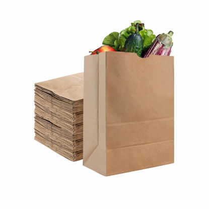 Picture of Stock Your Home 52 Lb Kraft Brown Paper Bags (50 Count) - Kraft Brown Paper Grocery Bags Bulk - Large Paper Bags for Grocery Shopping