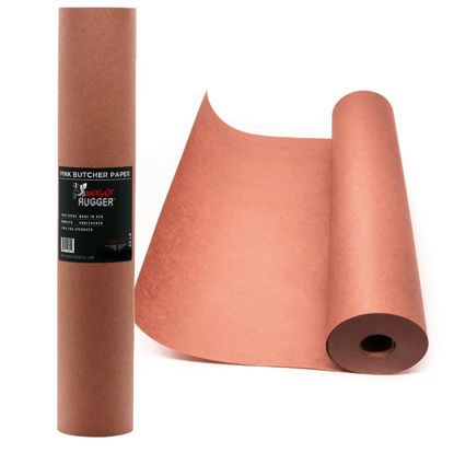 Picture of Pink Butcher BBQ Paper Roll (17 Inch x 225 Feet) - Food Grade Peach Wrapping Paper for Smoking Beef Brisket Meat Texas Style, All Natural and Unbleached