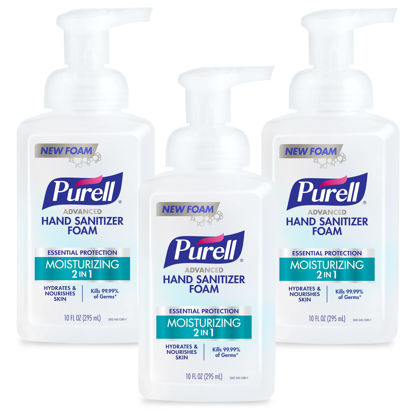Picture of Purell Advanced Hand Sanitizer 2in1 Moisturizing Foam, Naturally Fragranced with Essential Oils, 10 oz Pump Bottle (Pack of 3), 3002-06-EC