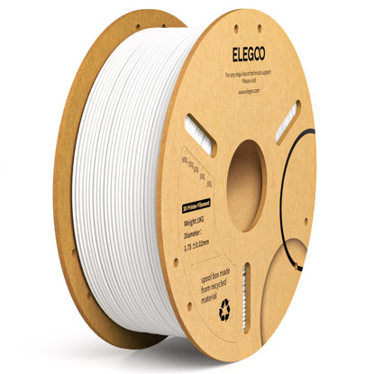 Picture of ELEGOO PLA+ Filament 1.75mm White 1KG, PLA Plus Tougher and Stronger 3D Printer Filament Pro Dimensional Accuracy +/- 0.02mm, 1kg Spool(2.2lbs) Fits for Most FDM 3D Printers