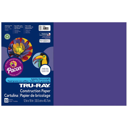 Picture of Tru-Ray® Construction Paper, 50% Recycled, 12" x 18", Purple, Pack Of 50