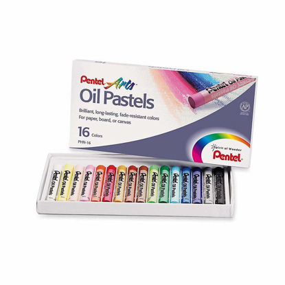 Picture of Pentel Arts Oil Pastel Set, 5/16 x 2-7/16 Inch, Assorted Colors, Set of 16