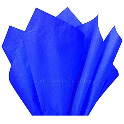 Picture of Flexicore Packaging | Sapphire Blue Gift Wrap Tissue Paper | Size: 15 Inch X 20 Inch | Count: 10 Sheets | Color: Sapphire Blue| DIY Craft, Art, Wrapping, Crepe, Decorations