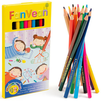 Picture of FanVean Colored Pencils,12 Count Presharpened Color Pencil,Classroom Set,School Supplies for Kids